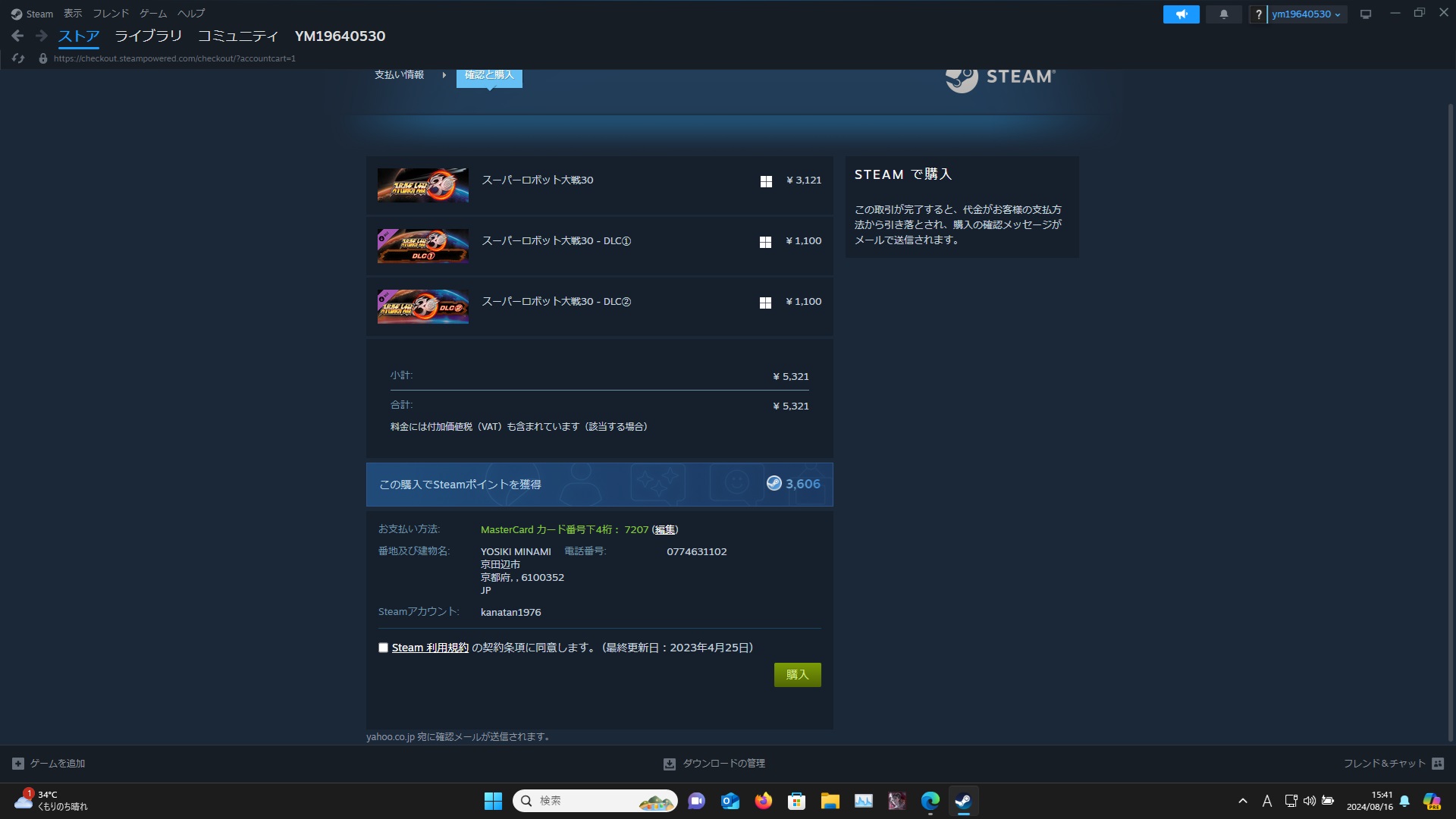 スチームスパロボ30購入2